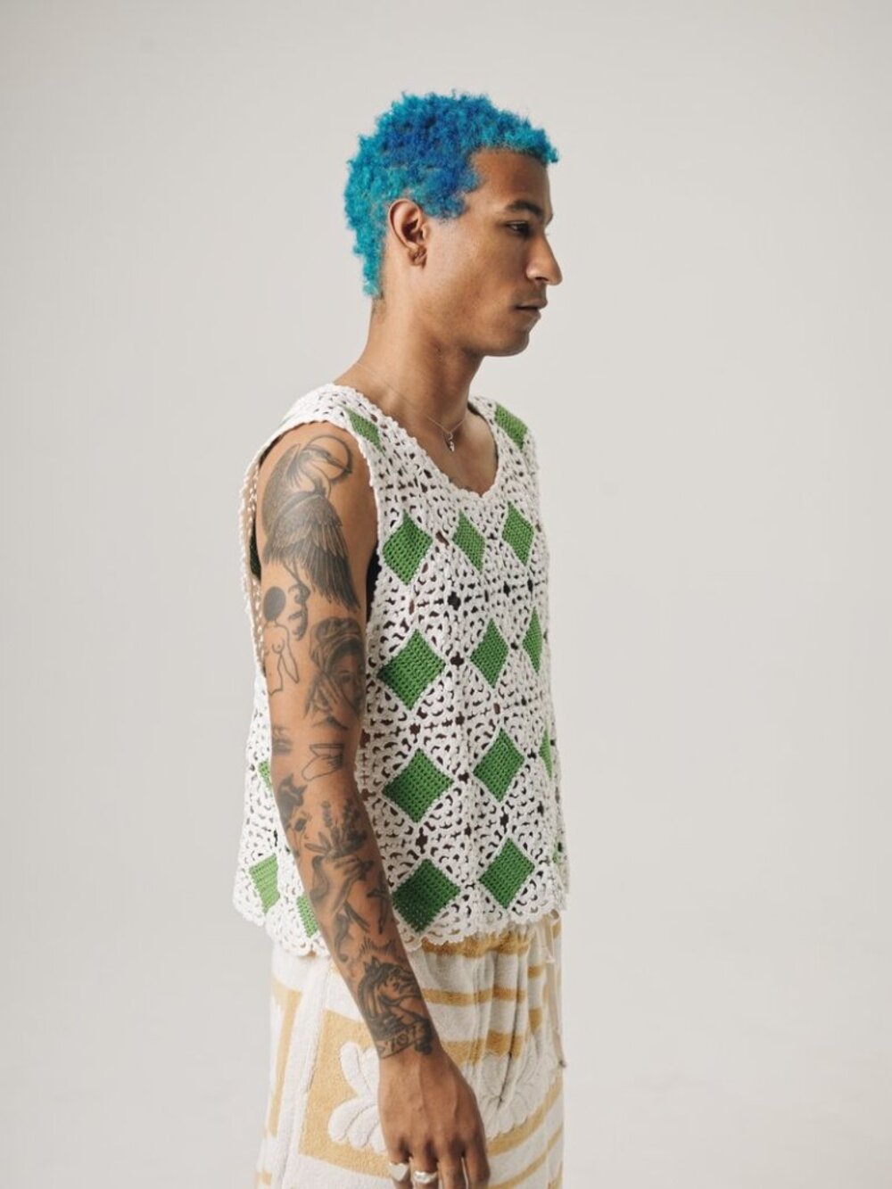Bode Diamond Crochet Tank, M/L